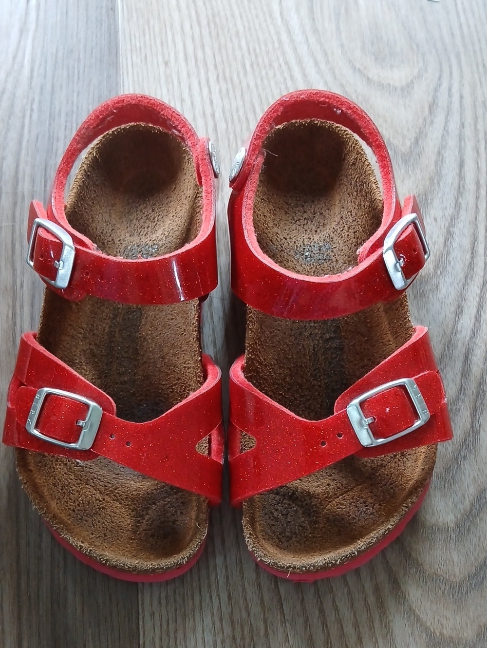 Birkenstock Rio Kids Magic Galaxy Red Glitter Sandals Size 26 (Us 9-9.5)